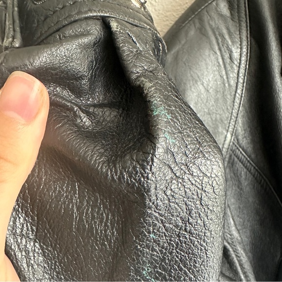 Vintage Wilson Classic Black Leather Jacket Medium - Picture 9 of 16